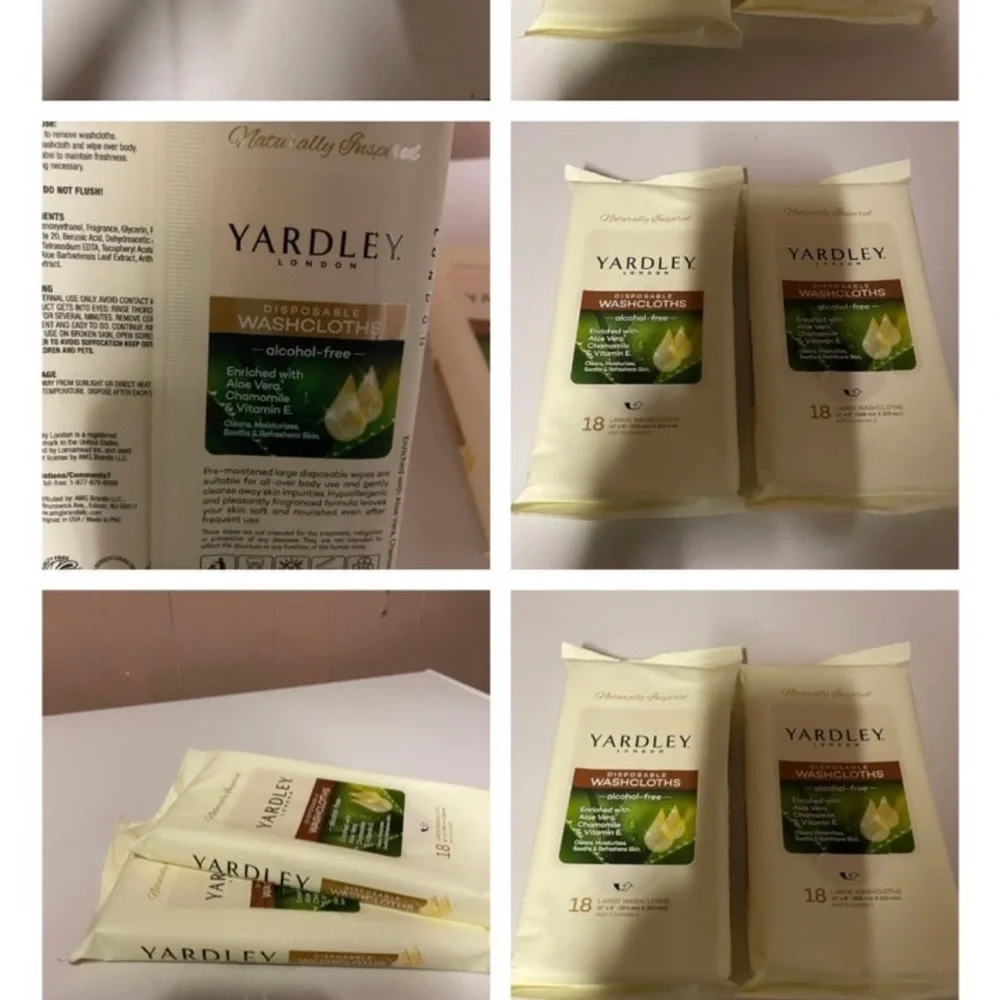Wash Cloths YARDLEY disposable wash cloths 2 packs of 18